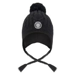 Beanies|Beanies>Deux par Deux Knit Hat 2-12 Black