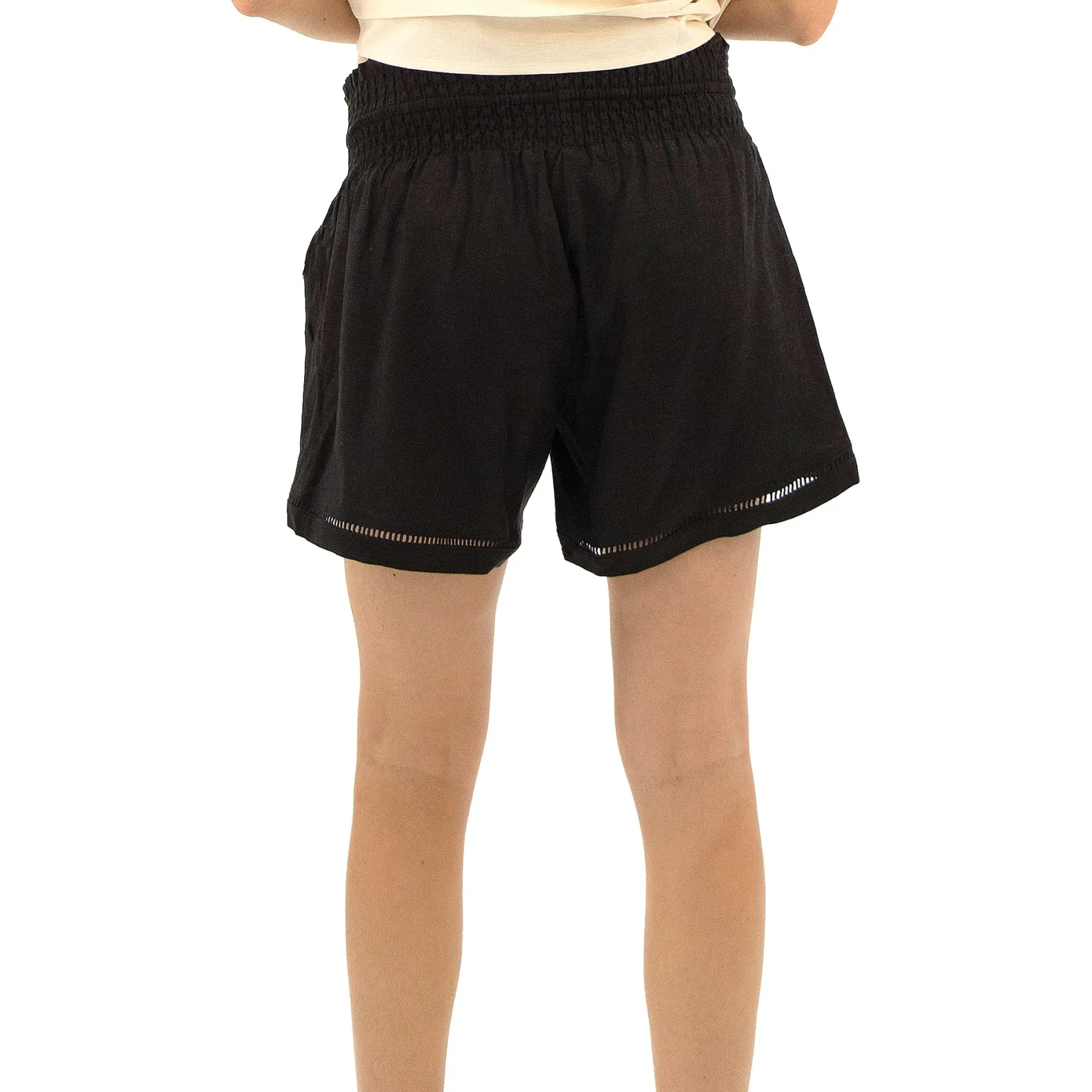 Shorts>Bella Maternite Maternity Linen Shorts Black