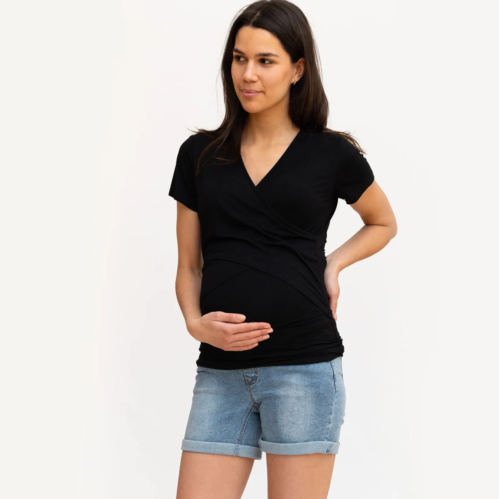 Tops>Bella Maternite Nursing T-Shirt Black