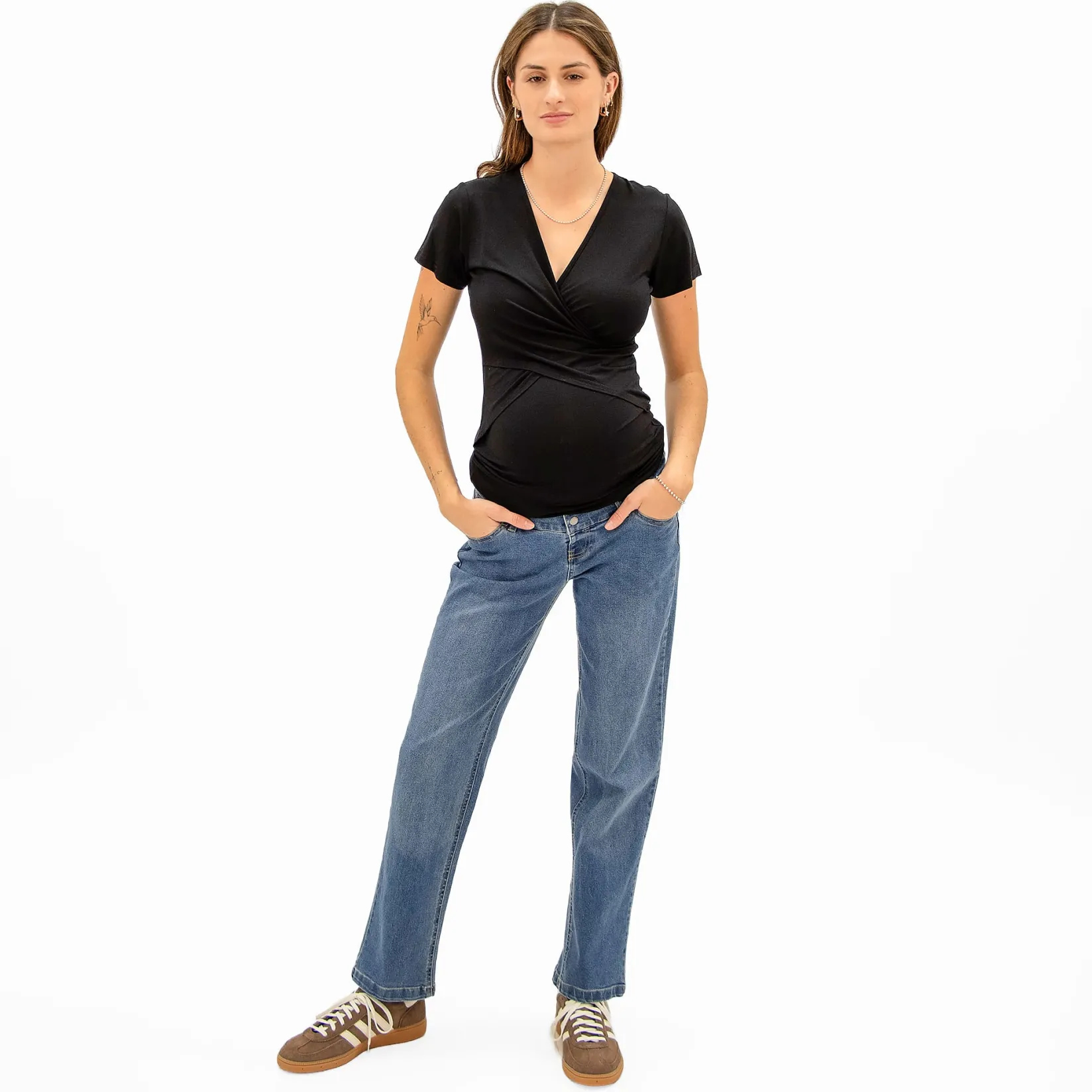 Tops>Bella Maternite Nursing T-Shirt Black