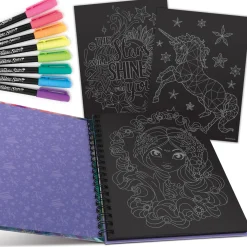 Black Pages Coloring Book Kids Diy & Activities
