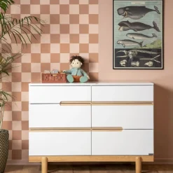 Storage Furniture>Dadada Baby Bliss 6-Drawer Dresser - White / Natural