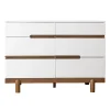 Clearance Bliss 6-Drawers Dresser - White / Walnut Storage Furniture