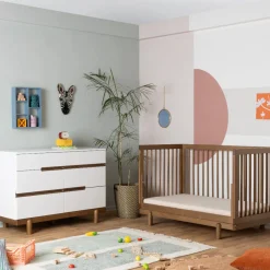 Clearance Bliss 6-Drawers Dresser - White / Walnut Storage Furniture