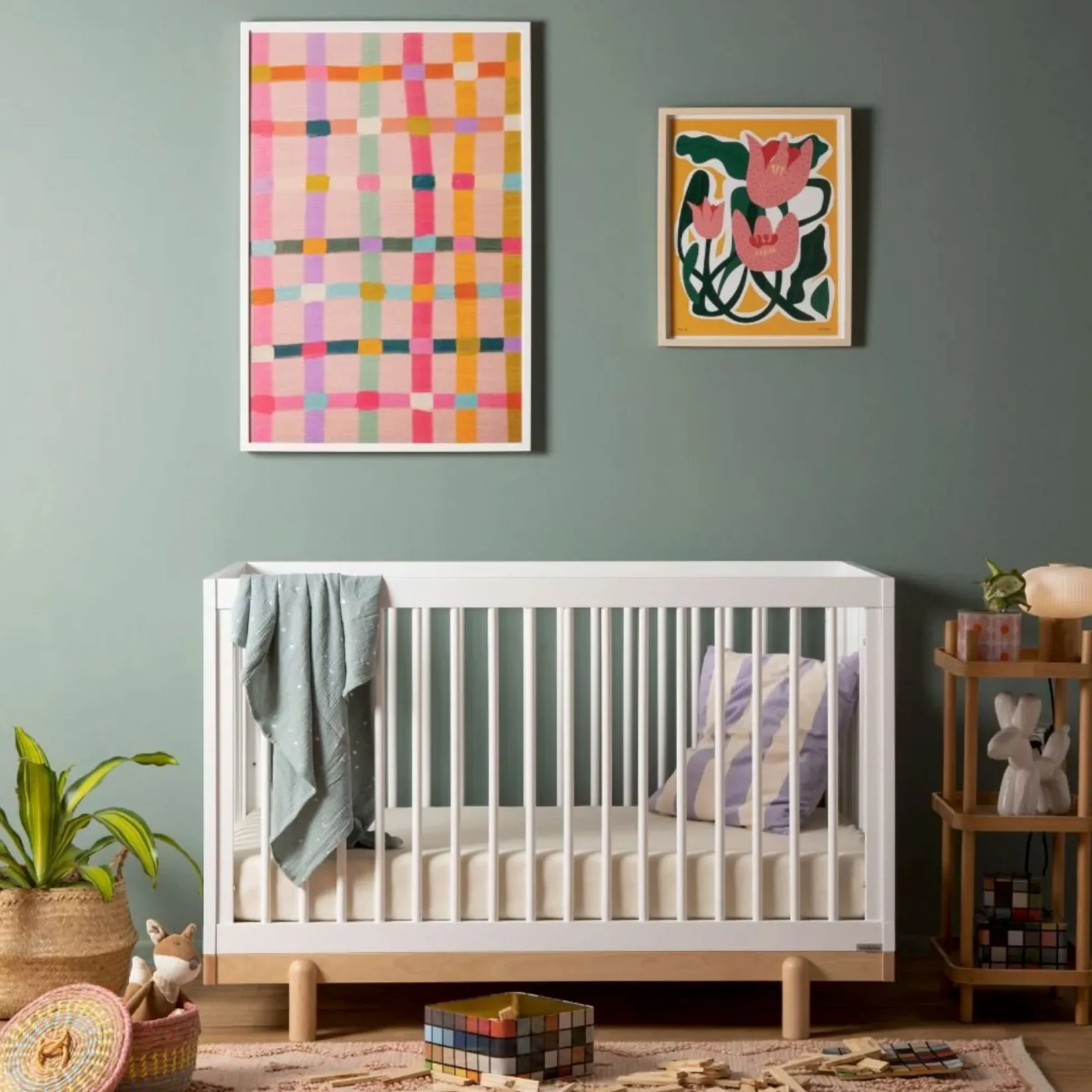 Cribs & Mattresses|Cribs & Mattresses>Dadada Baby Bliss 4-In-1 Convertible Crib - White/Natural