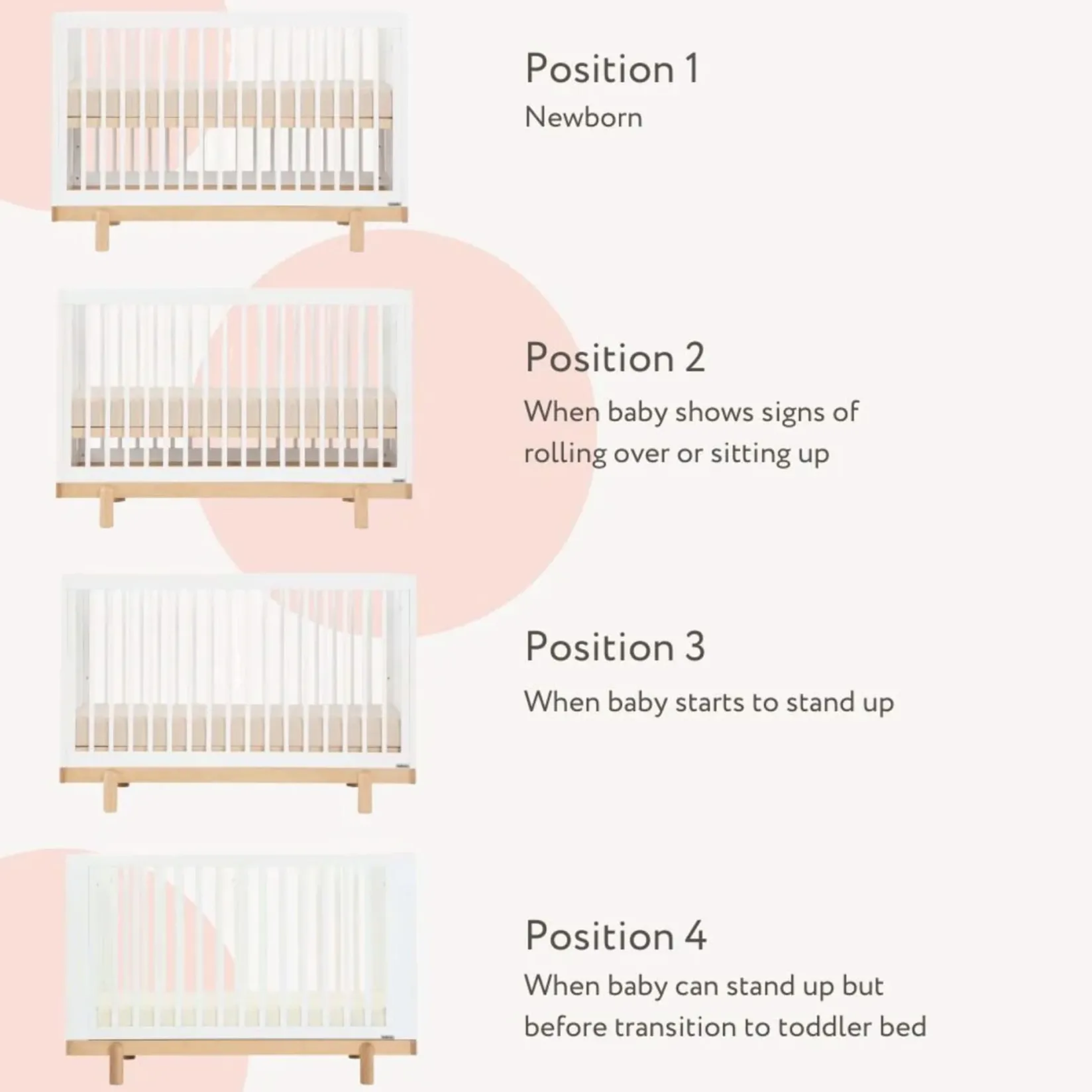 Cribs & Mattresses|Cribs & Mattresses>Dadada Baby Bliss 4-In-1 Convertible Crib - White/Natural