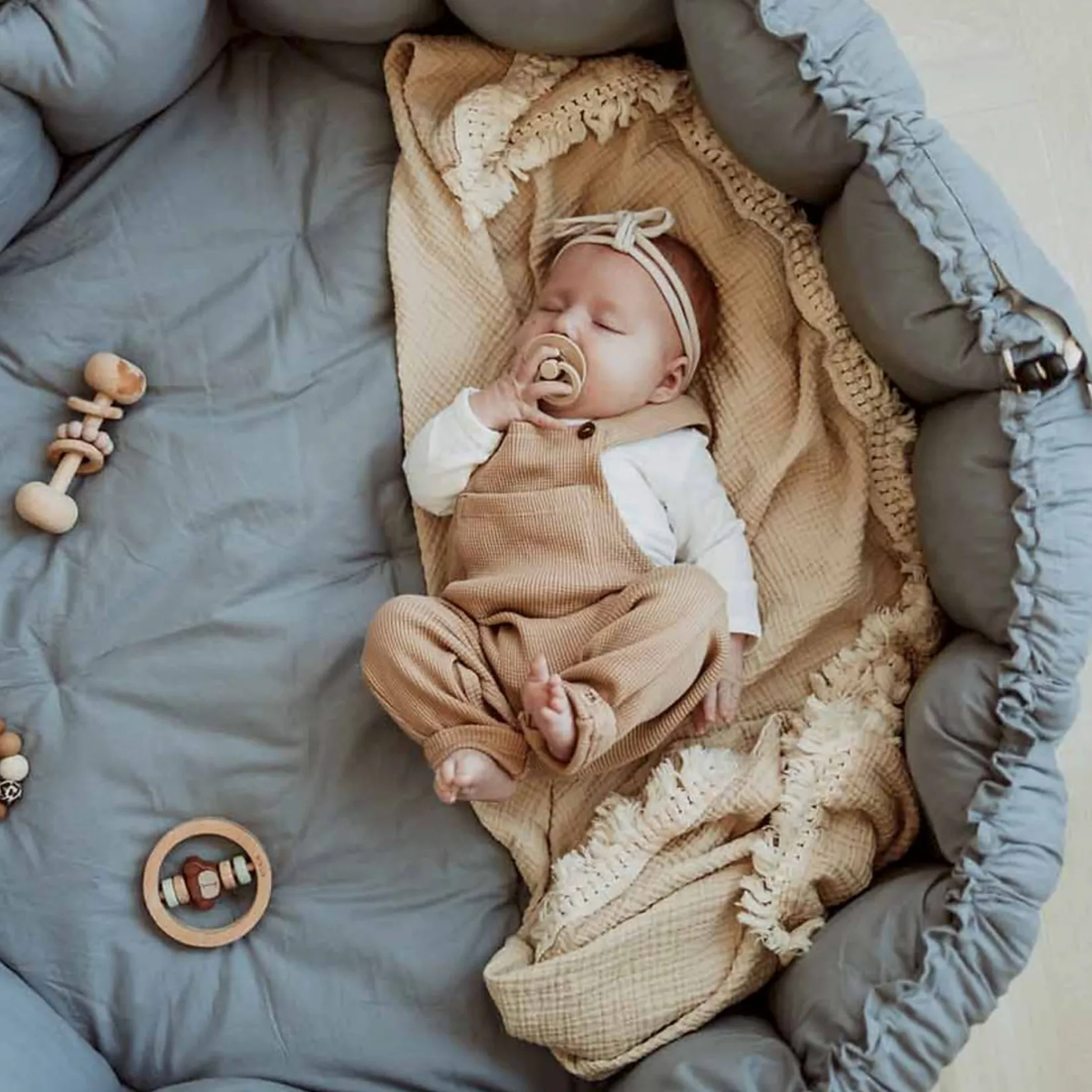 Online Bloom Dusty Organic Babyma - Blue Developmental Toys|Play Mat