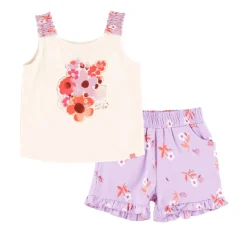 Dresses, Skirts & Outfits>Nano Blossom Tank Top Set 6-24m Ivory