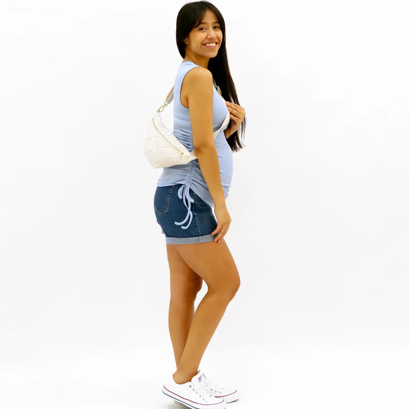 Tops>Bella Maternite Maternity Rib Tank Top Blue