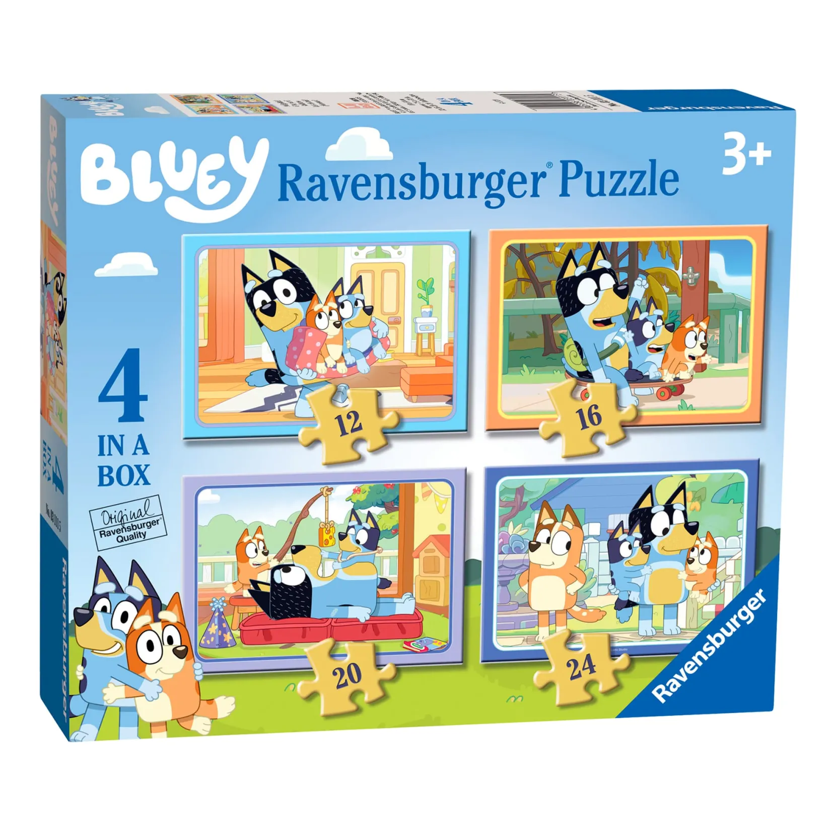 Puzzles>Ravensburger Bluey 4 in Box Puzzle - 12/16/20/24pcs
