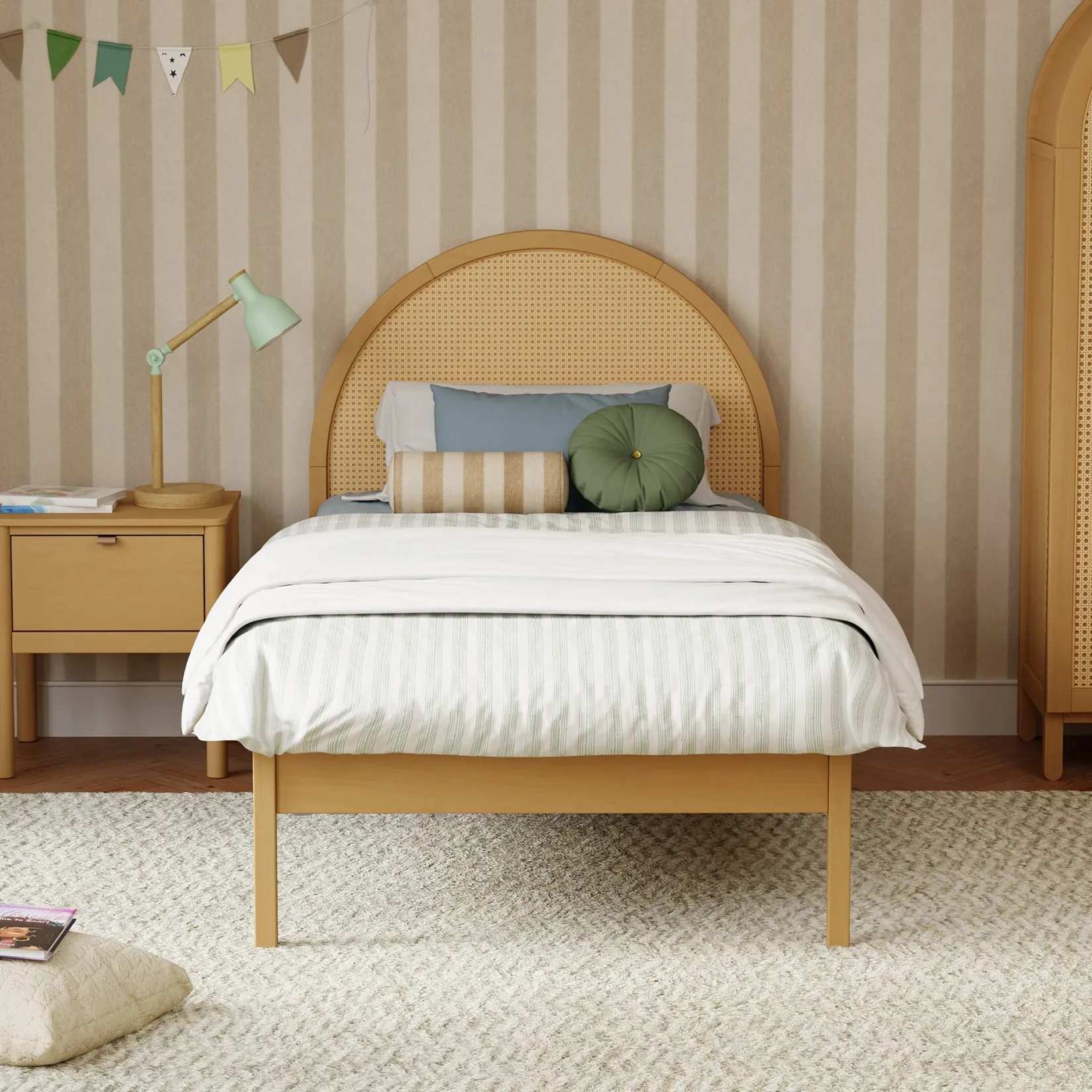 Outlet Bondi Cane Twin Bed - Honey Twin, Full & Queen Beds
