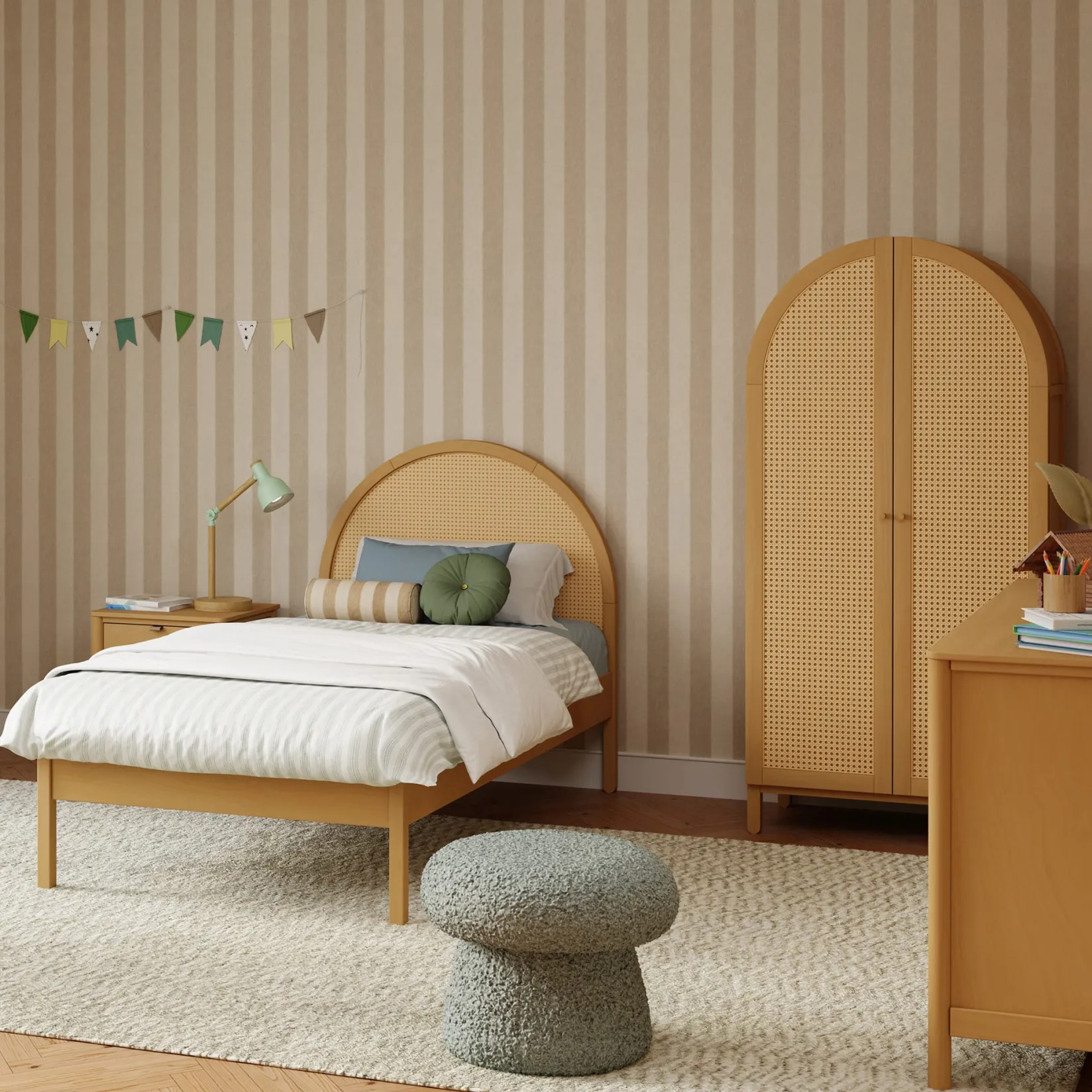 Outlet Bondi Cane Twin Bed - Honey Twin, Full & Queen Beds