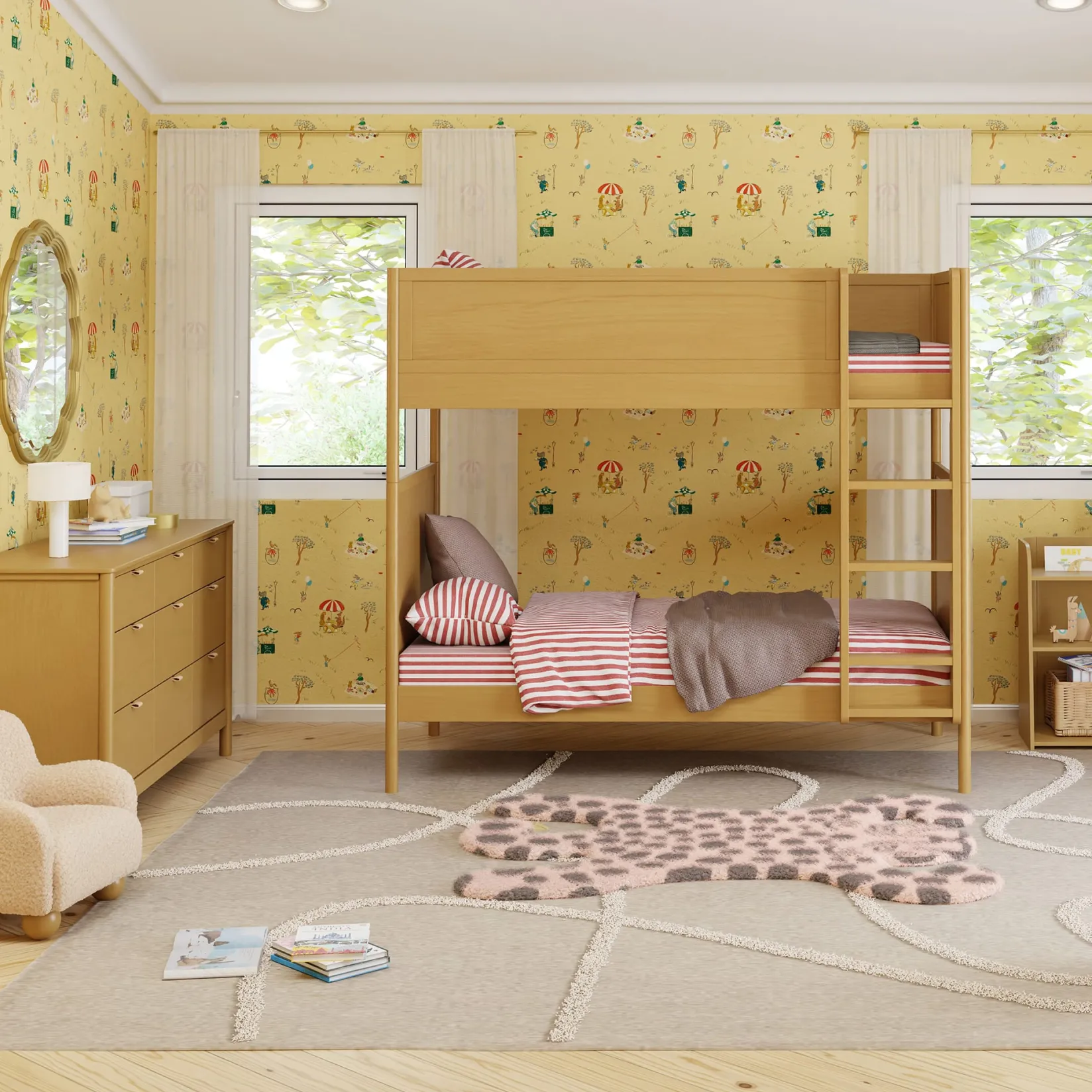 Twin, Full & Queen Beds>Babyletto Bondi Convertible Bunk Bed - Honey