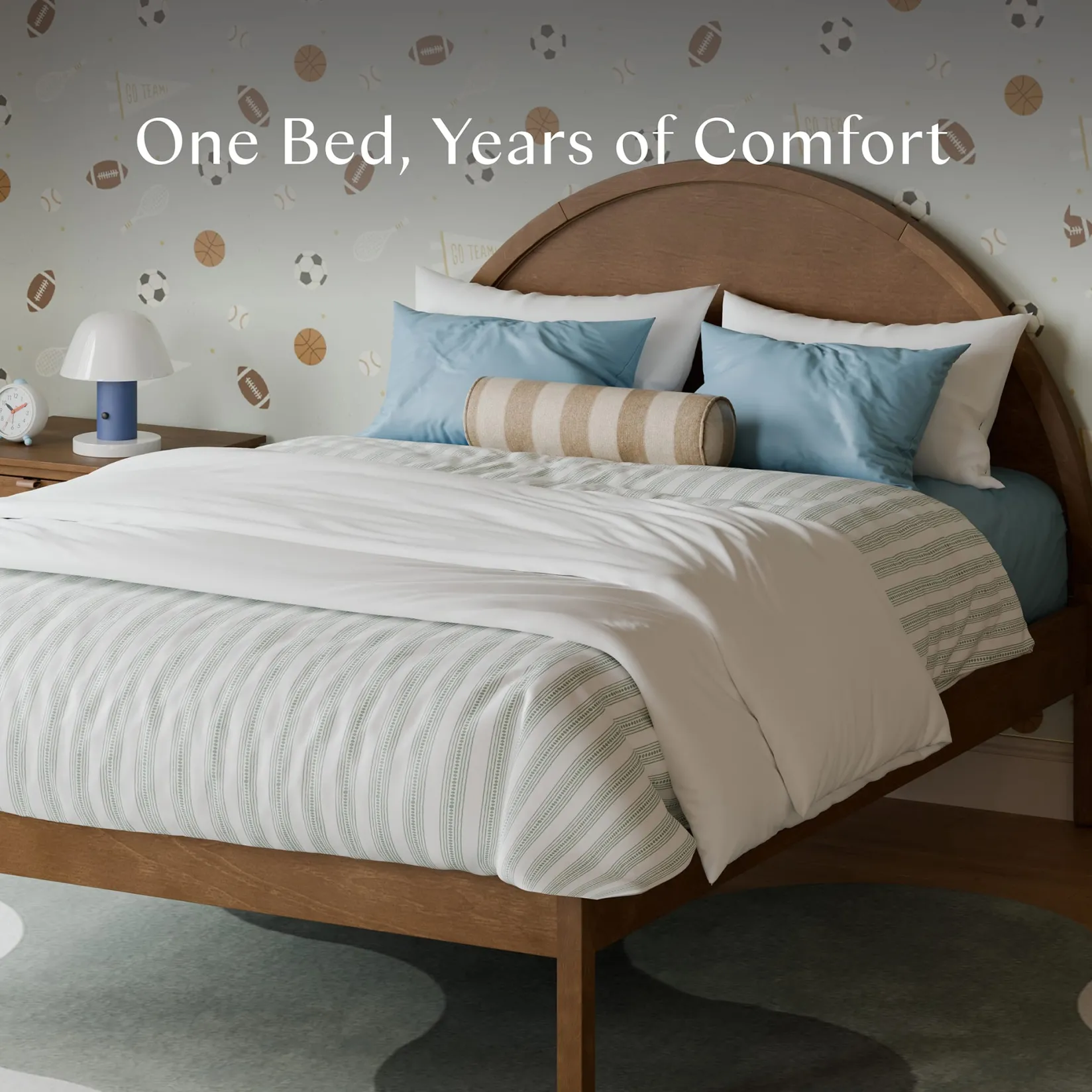 Twin, Full & Queen Beds>Babyletto Bondi Double Bed - Walnut Natural