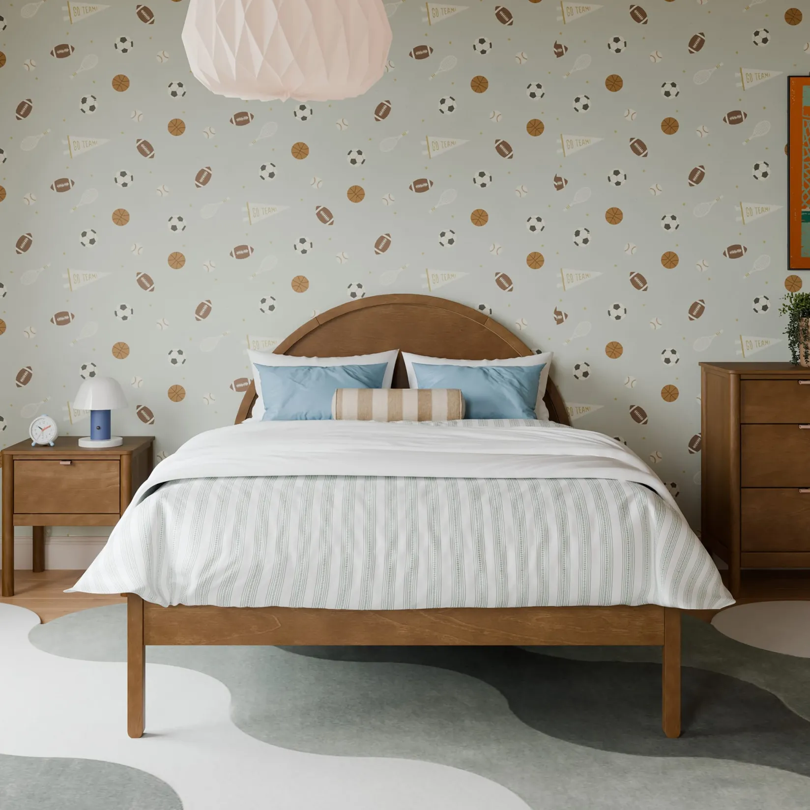 Twin, Full & Queen Beds>Babyletto Bondi Double Bed - Walnut Natural