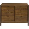 Discount Bondi 6-Drawer Assembled Dresser - Natural Walnut Storage Furniture