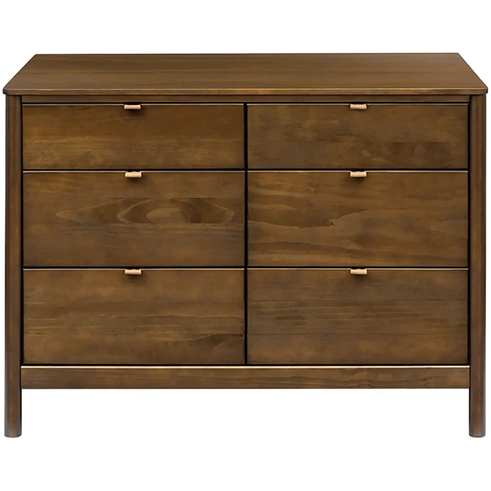 Discount Bondi 6-Drawer Assembled Dresser - Natural Walnut Storage Furniture