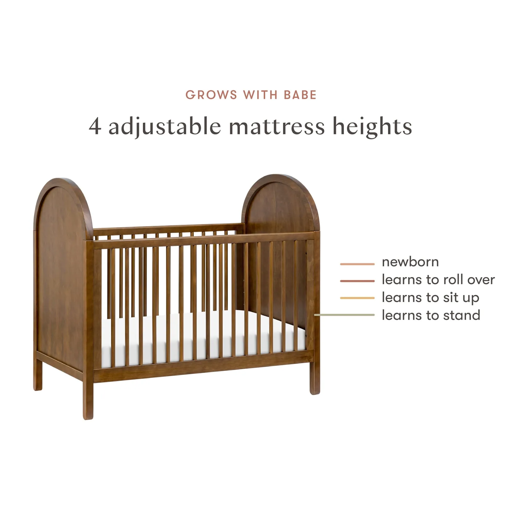 Cribs & Mattresses|Cribs & Mattresses>Babyletto Bondi 3-in-1 Convertible Crib with Toddler Bed Kit - Walnut Natural