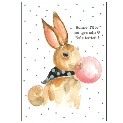 Sale Bonne Fête Chien Wish Card Greeting Cards|Party Supplies