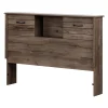 Clearance Bookcase Double Headboard with Doors - Ulysses Fall Oak Twin, Full & Queen Beds