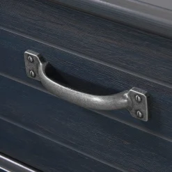 Bookcase Double Headboard with Doors - Ulysses Blueberry Twin, Full & Queen Beds