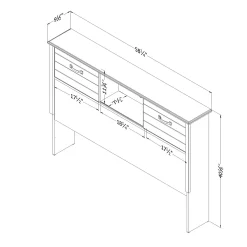 Bookcase Double Headboard with Doors - Ulysses Blueberry Twin, Full & Queen Beds