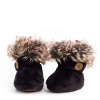 Slippers>Petit Coulou Booties For Baby 0-6m - Onyx Black