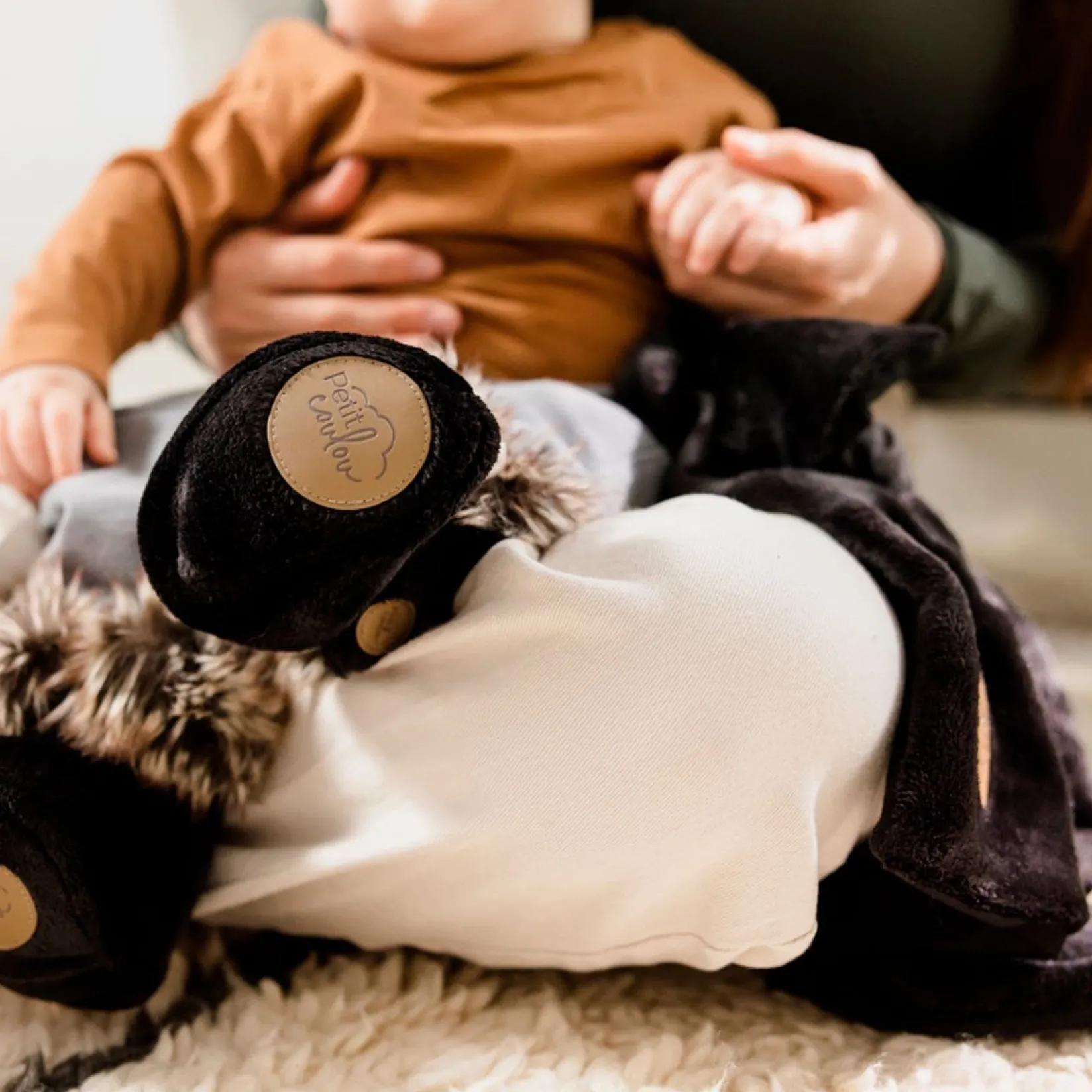 Slippers>Petit Coulou Booties For Baby 0-6m - Onyx Black