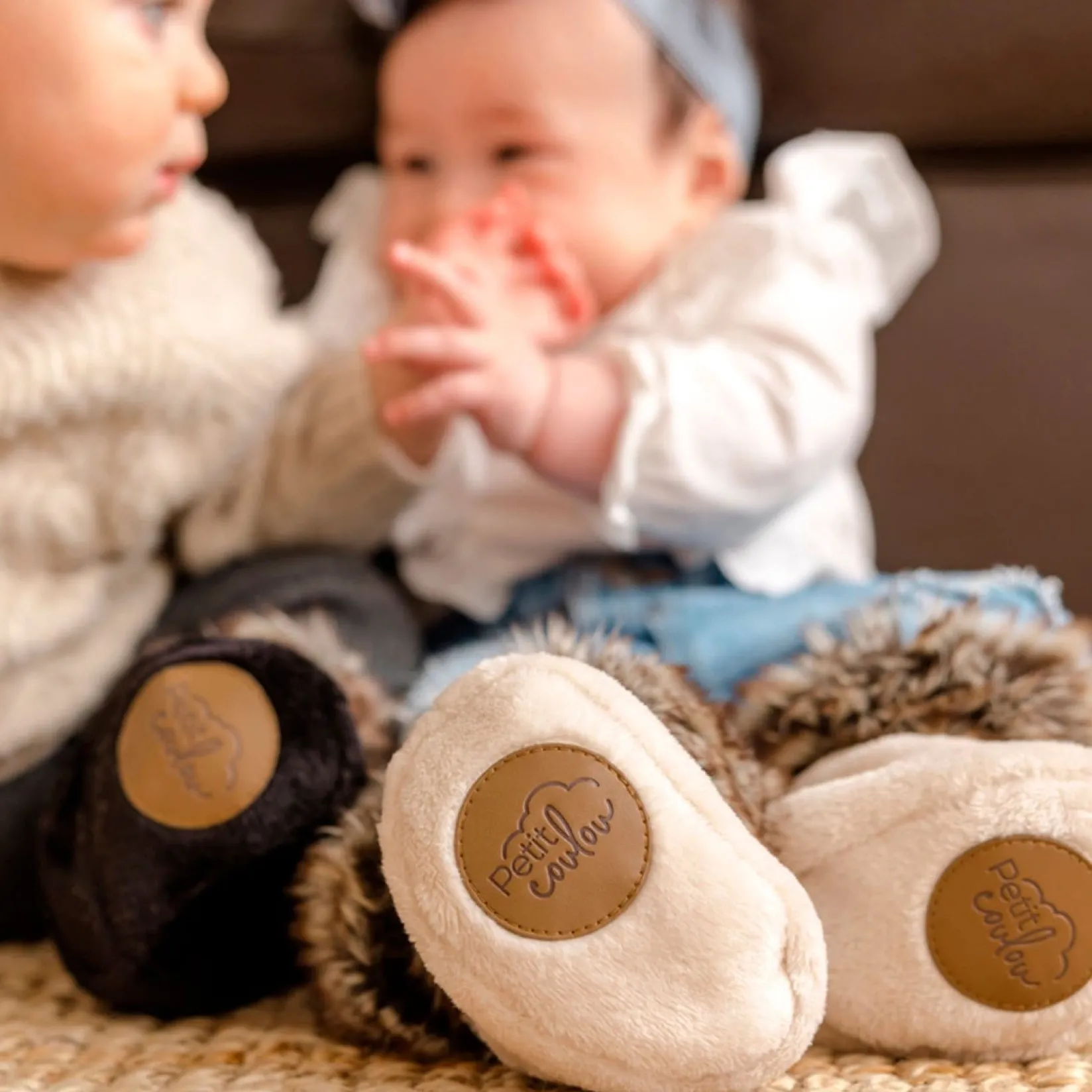 Slippers>Petit Coulou Booties For Baby 0-6m - Onyx Black