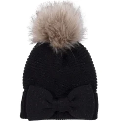 Beanies>Nano Bow Knit Beanie 2-6 Black