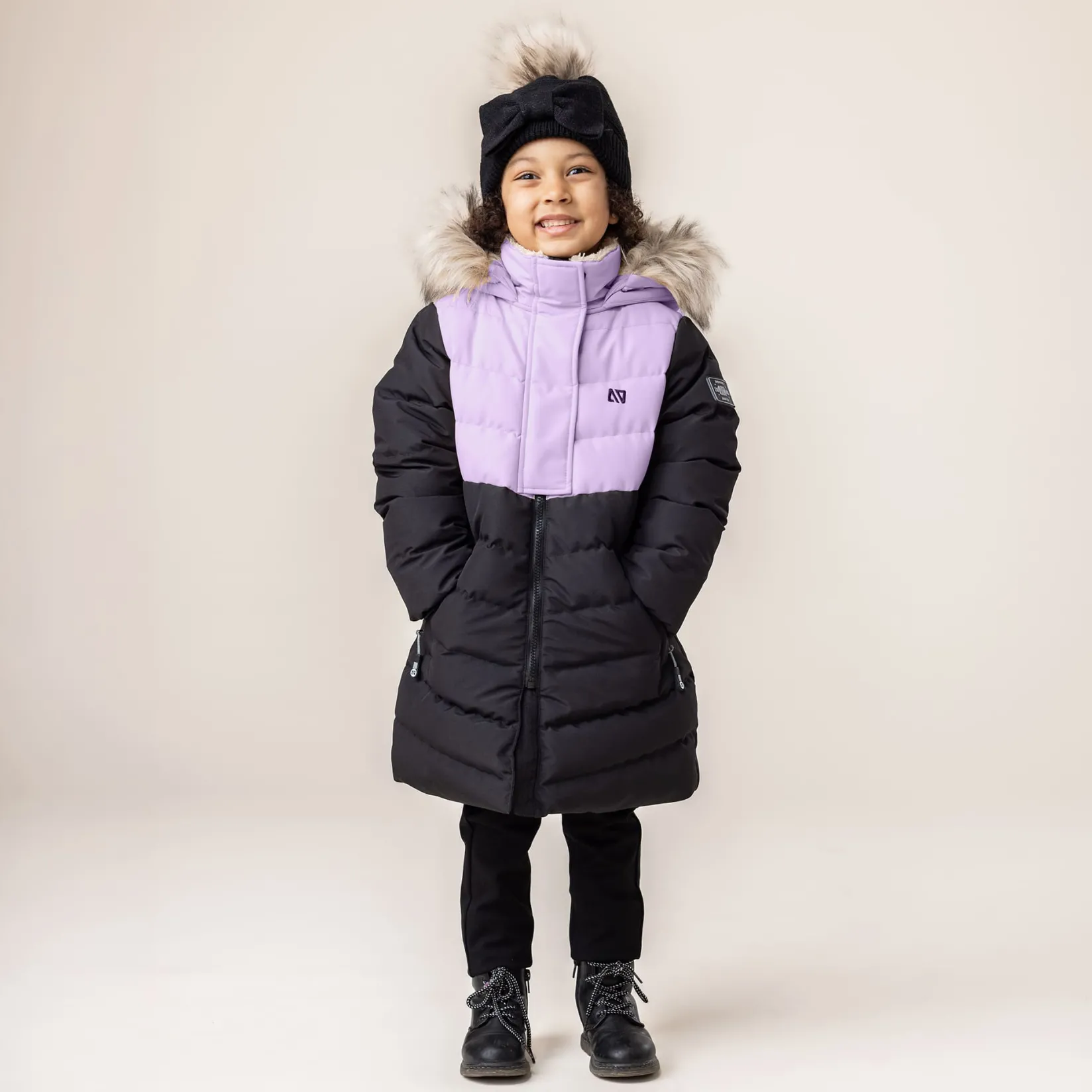 Beanies>Nano Bow Knit Beanie 2-6 Black