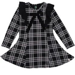 Dresses & Rompers>Nano Bow Plaid Dress 2-12 Black