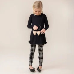 Leggings & Jeggings>Nano Bow Plaid Legging 2-12 Black