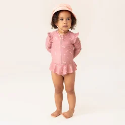 Swimsuits>Nano Bows Ls Uv Swimsuit 12-24m Pink