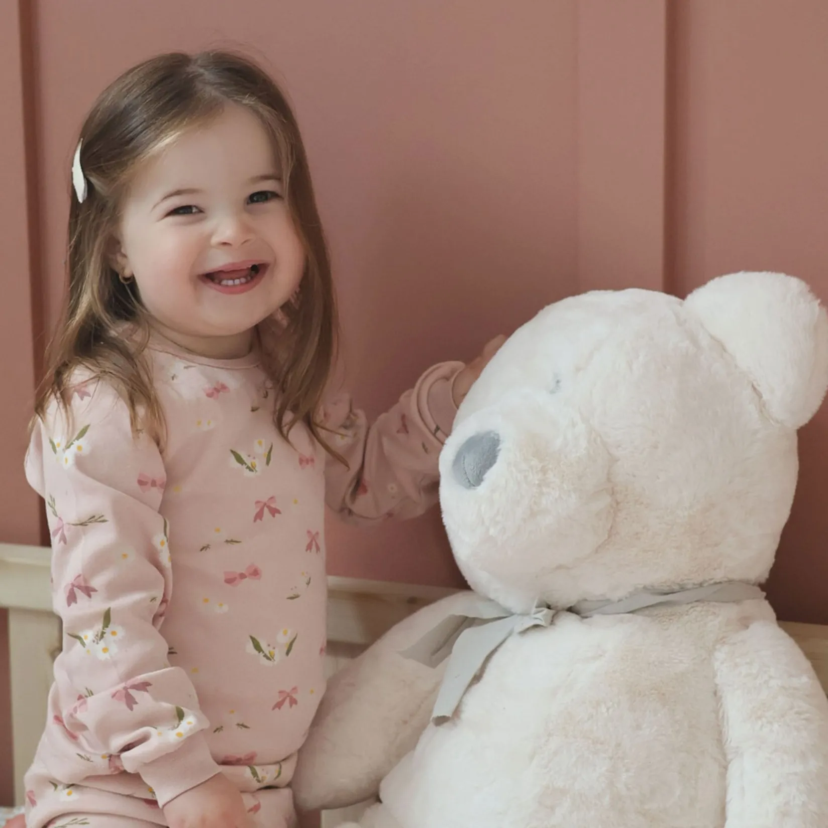 Pajamas & Bathrobes>Roche Ciseaux Bows Pajamas 2-14y Pink