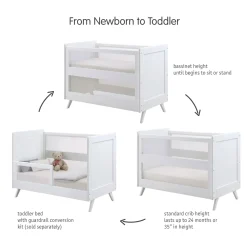 Outlet Breathable™ Mesh Toddler Bed Conversion Kit for 3-in-1 Convertible Crib - White Toddler Rails|Cribs & Mattresses