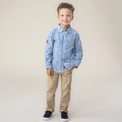 Tops>Nano Breeze Striped Shirt 2-12 Blue