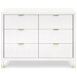 Brimsley Tambour 6-Drawer Assembled Dresser - Warm White Storage Furniture