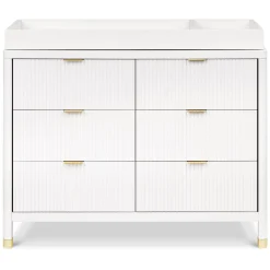 Brimsley Tambour 6-Drawer Assembled Dresser - Warm White Storage Furniture