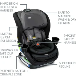 Hot Poplar™ Convertible Car Seat - STONE ONYX Kids Car Seats & Booster Seats|Car Seats