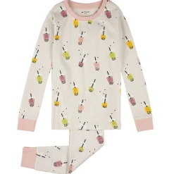 Pajamas & Bathrobes>Petit Lem Bubble Tea Pajamas 2-6x Beige