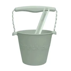 Summer Activities|Beach & Pool Toys>Scrunch Bucket And Spade - Sage