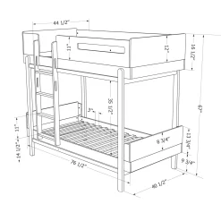 Best Bunk Bed - Bebble Natural and Gray Twin, Full & Queen Beds