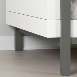 Outlet Bunk Bed - Bebble Soft Gray and White Twin, Full & Queen Beds