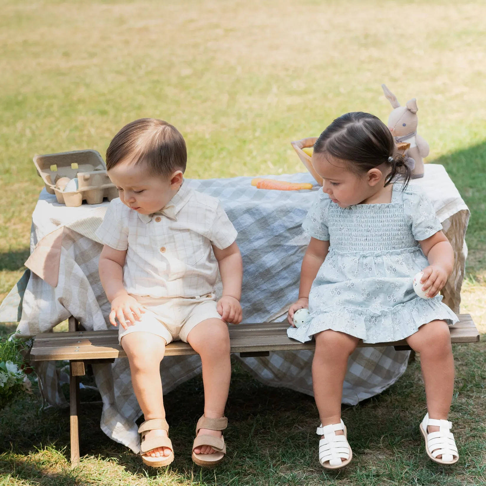 Dresses, Skirts & Outfits>Firsts par Petit Lem Bunnies Dress 3-24m Blue