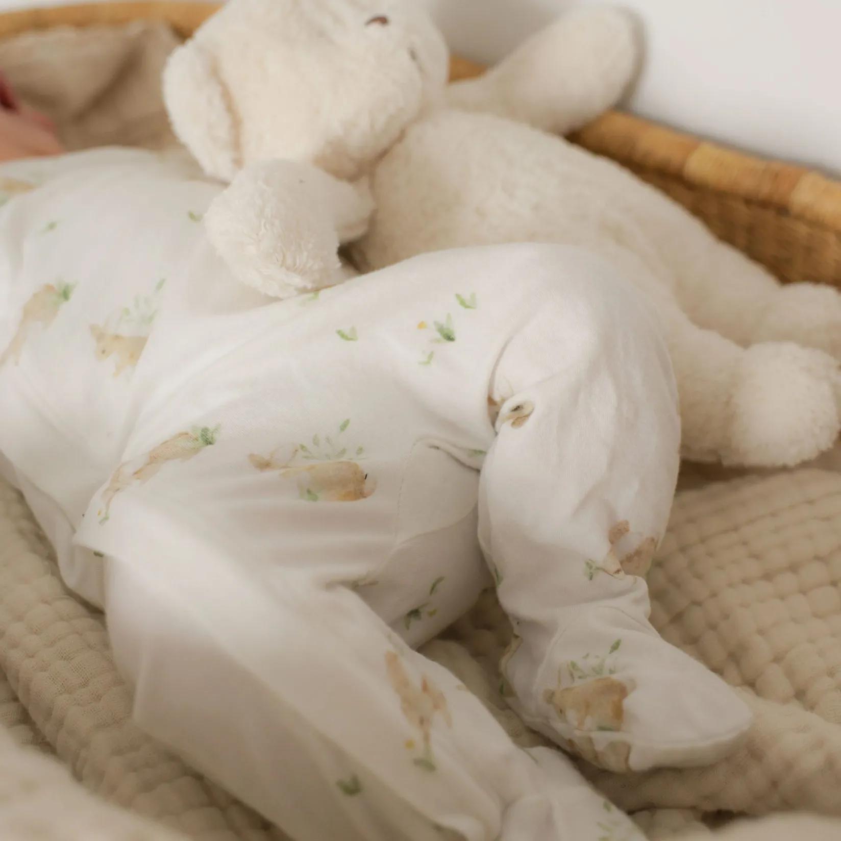 Preemie Clothing|Pajamas>Mon Premier Bunnies My First Pajamas Premature -18m Ivory
