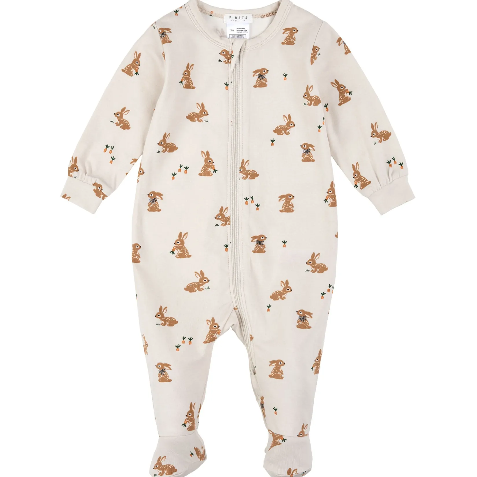 Pajamas|Pajamas>Firsts par Petit Lem Bunnies Pajamas 0-12m Beige