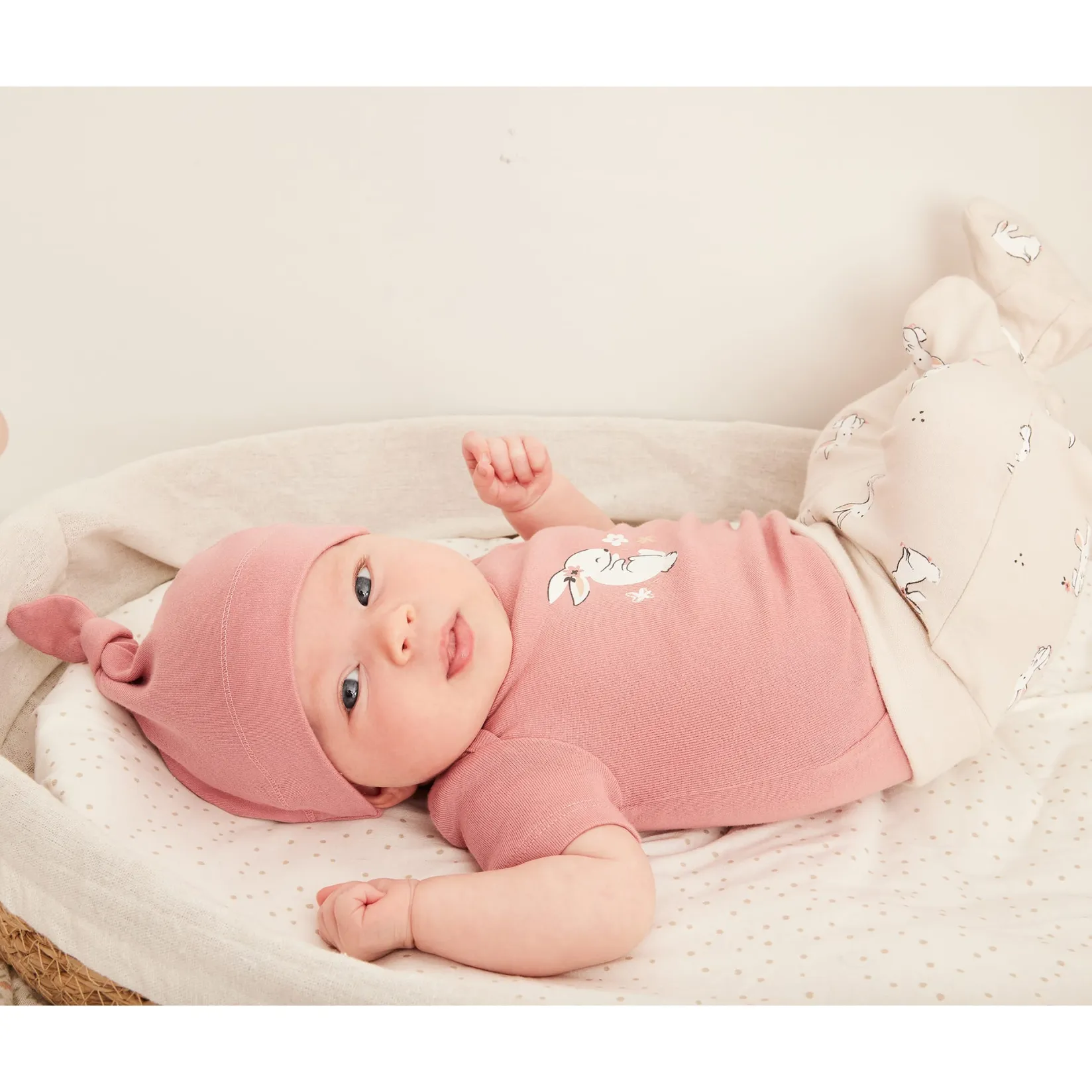 Fashion Accessories>Petit Lem Bunnies 2pc Hats 0-9m Pink