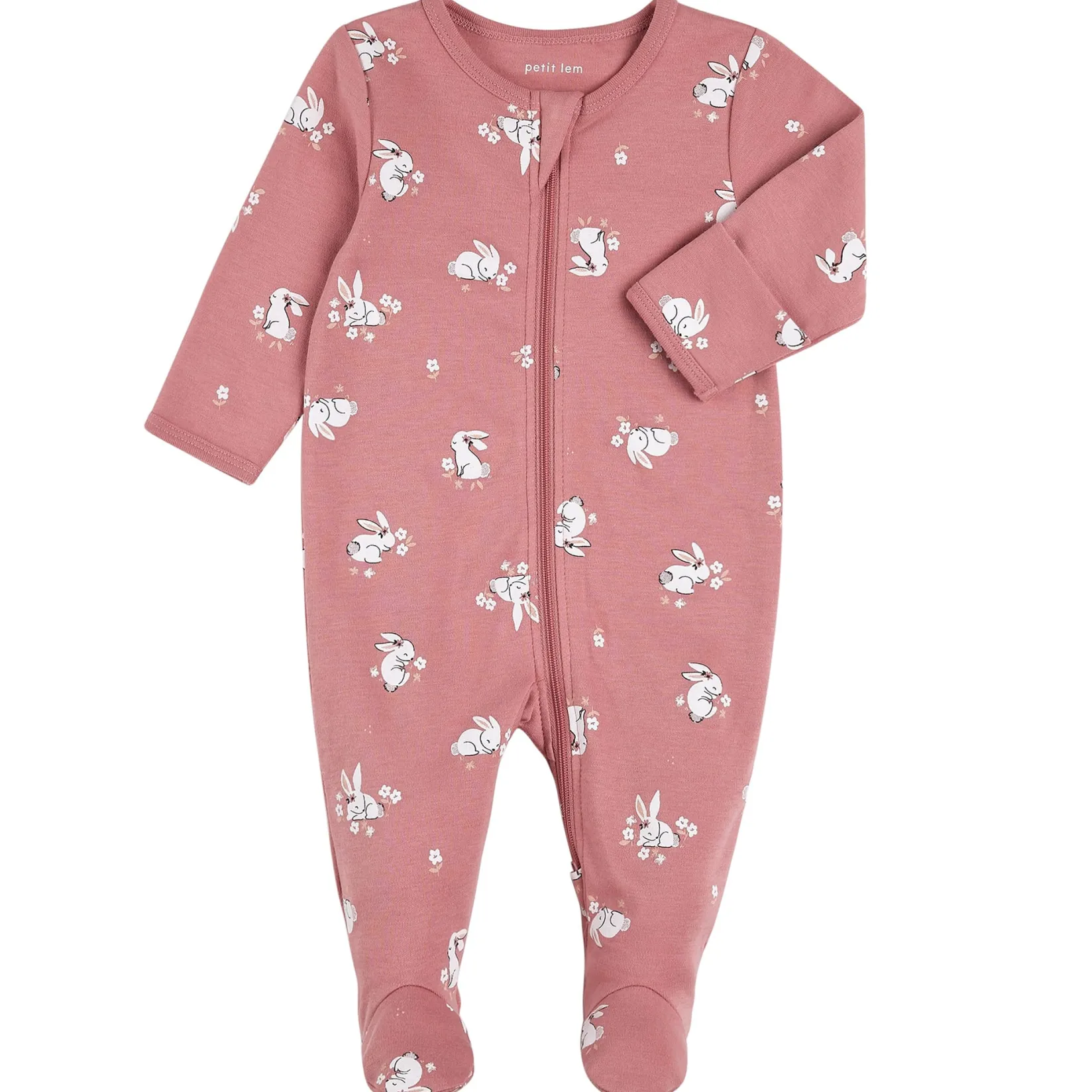Pajamas|Pyjamas>Petit Lem Bunnies print Pajamas 0-12m Pink