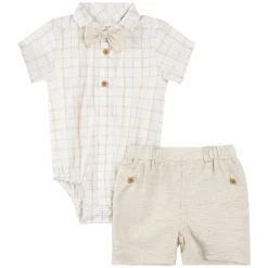 Tops>Firsts par Petit Lem Bunnies Shirt Set 3-24m Ivory